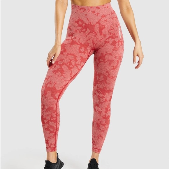Gymshark adapt camo leggings in red worn once - Picture 1 of 5